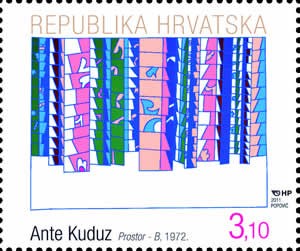 Ante Kuduz, Prostor – B, 1972. (svilotisak u boji, 800 mm x 600 mm), privatno vlasništvo